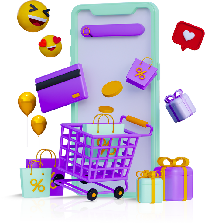 3D Online Shopping Icon