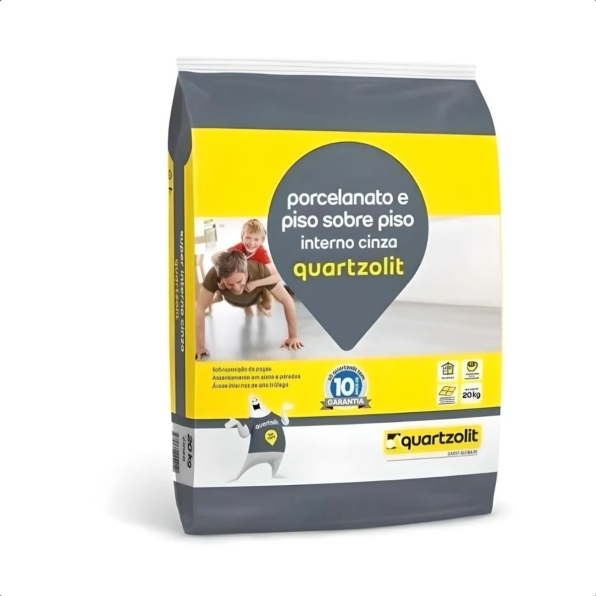 D_NQ_NP_2X_762160-MLA99469439574_112025-F Argamassa p/ Porcelanato e Piso Sobre Piso Interno 20 Kg Cinza - Quartzolit - Imagem 1