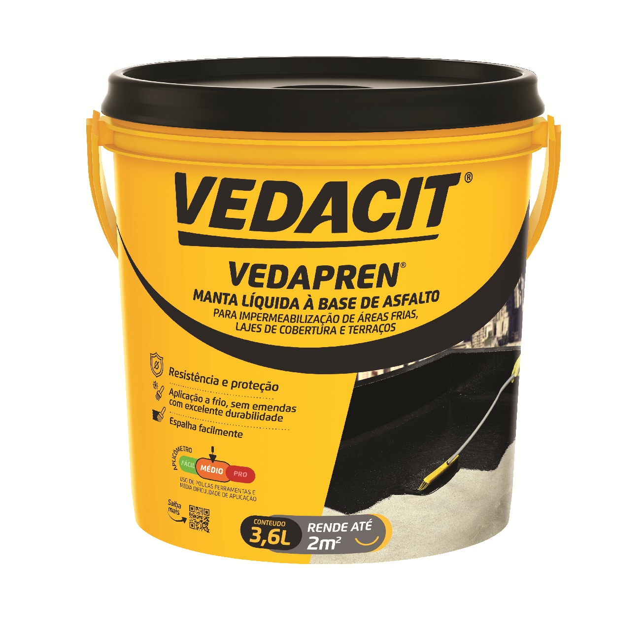 67415 - VEDAPREN PRETO GALAO 3,6 KGS Vedapren 3,6 L (preto) Galão - Otto Baumgart - Imagem 1