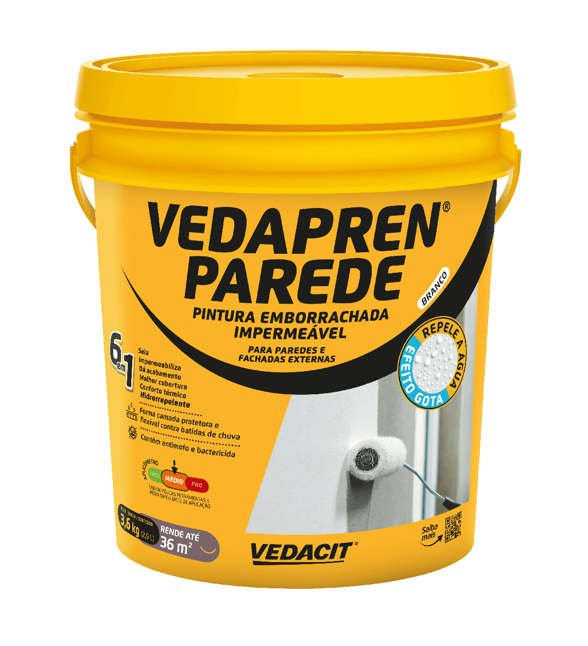 VEDAPREN_PAREDE_6em1_Galao_3_6_L_98f4f7386c ok Vedapren Parede 3,6 kg (branco) Galão - Otto Baumgart - Imagem 1